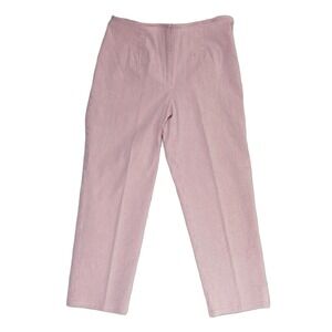 Susan Bristol Pink Seersucker Pants Women's Size 12 Pink White Striped Straight